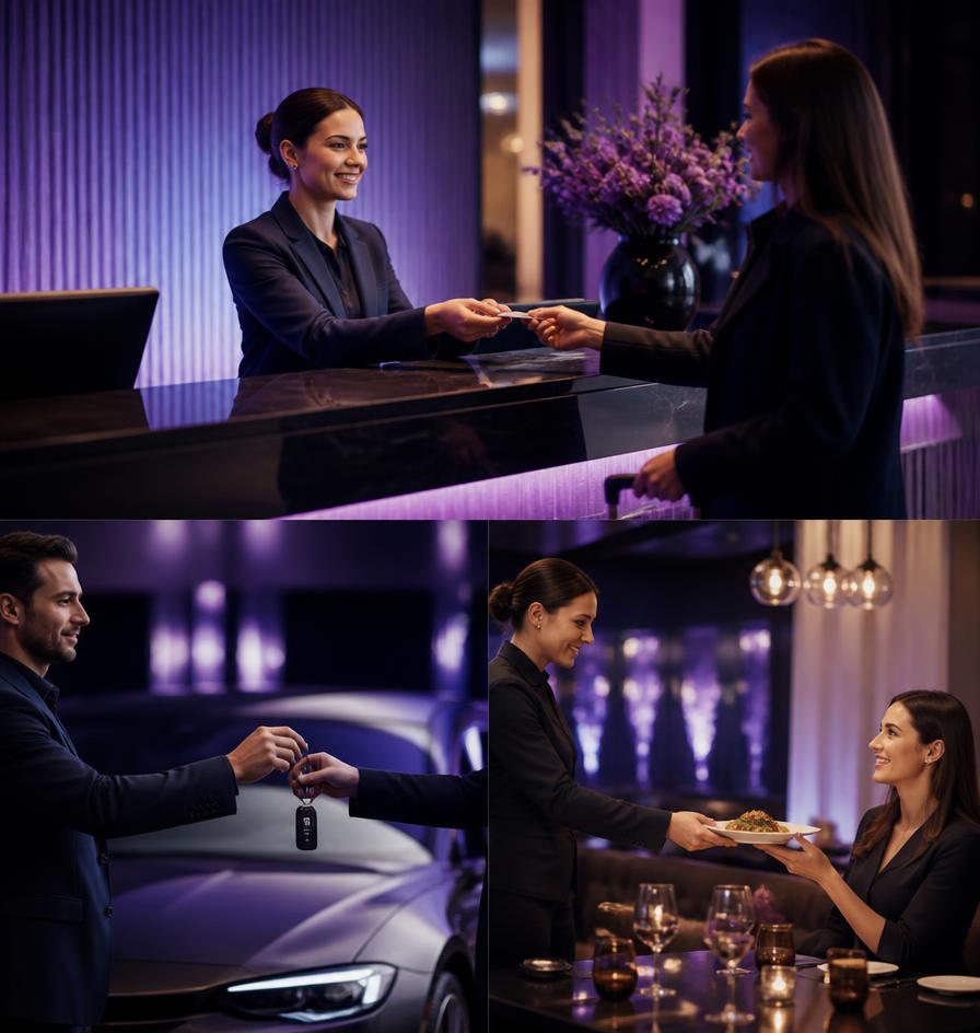 Hotel, car rental and restaurant services managed from one platform